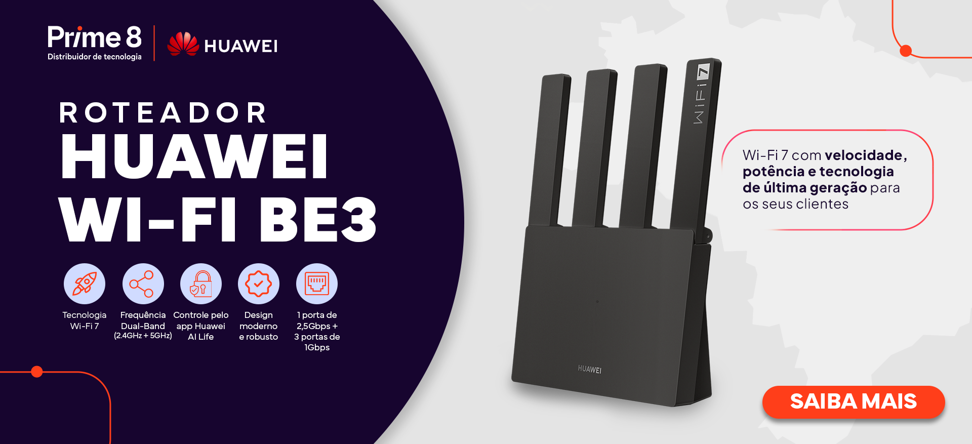Roteador Huawei BE3 Wi-Fi 7